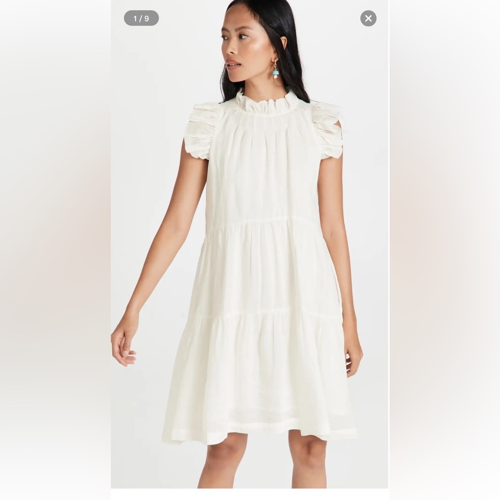 Sea New York Tier Waverly Flutter Sleeve Dress 8 NWT